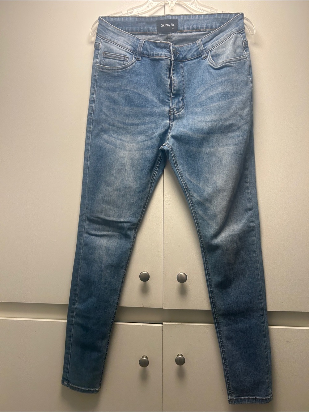 Men's Skinny Jeans in Light Blue Denim